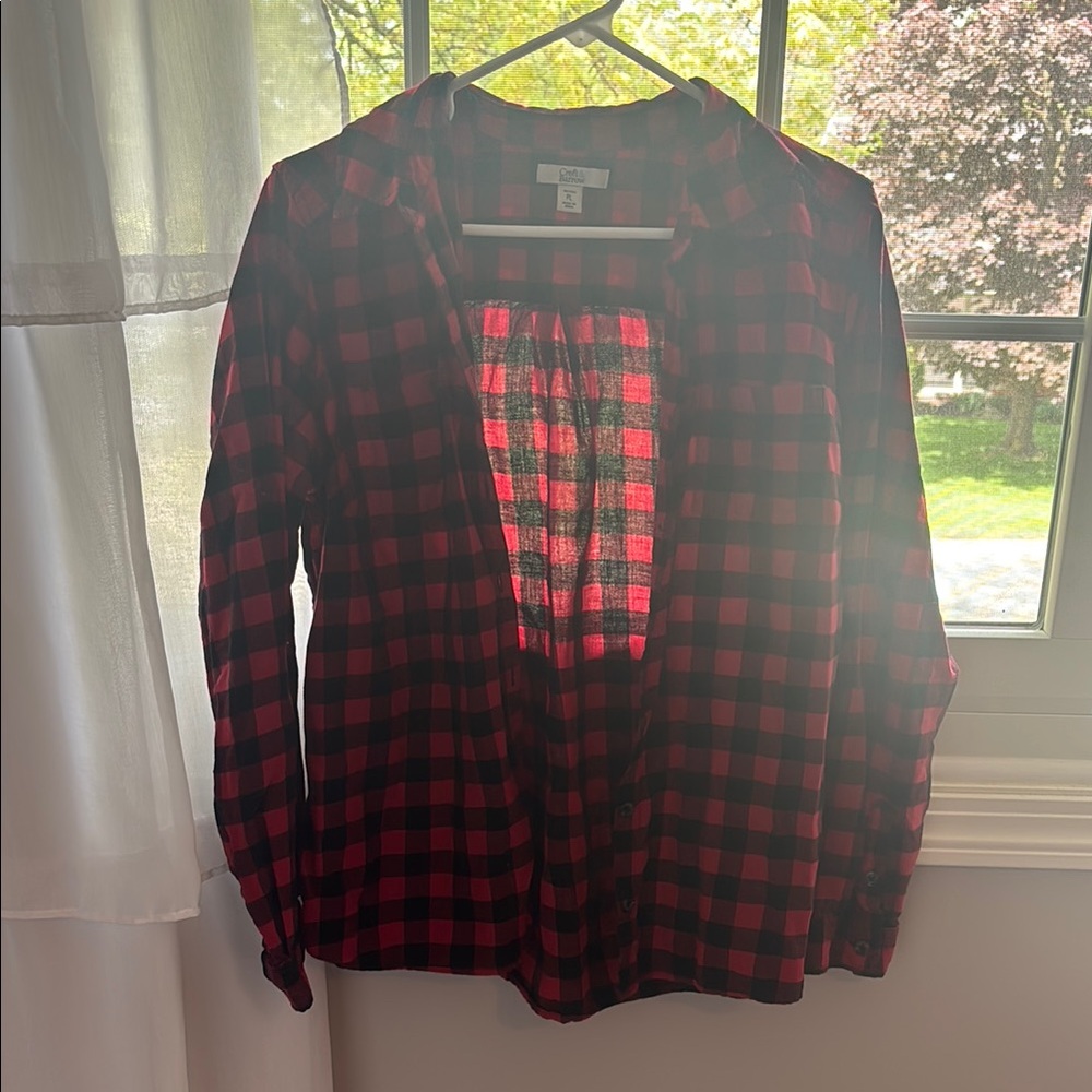 Croft & Barrow Red and Black Checkered Shirt